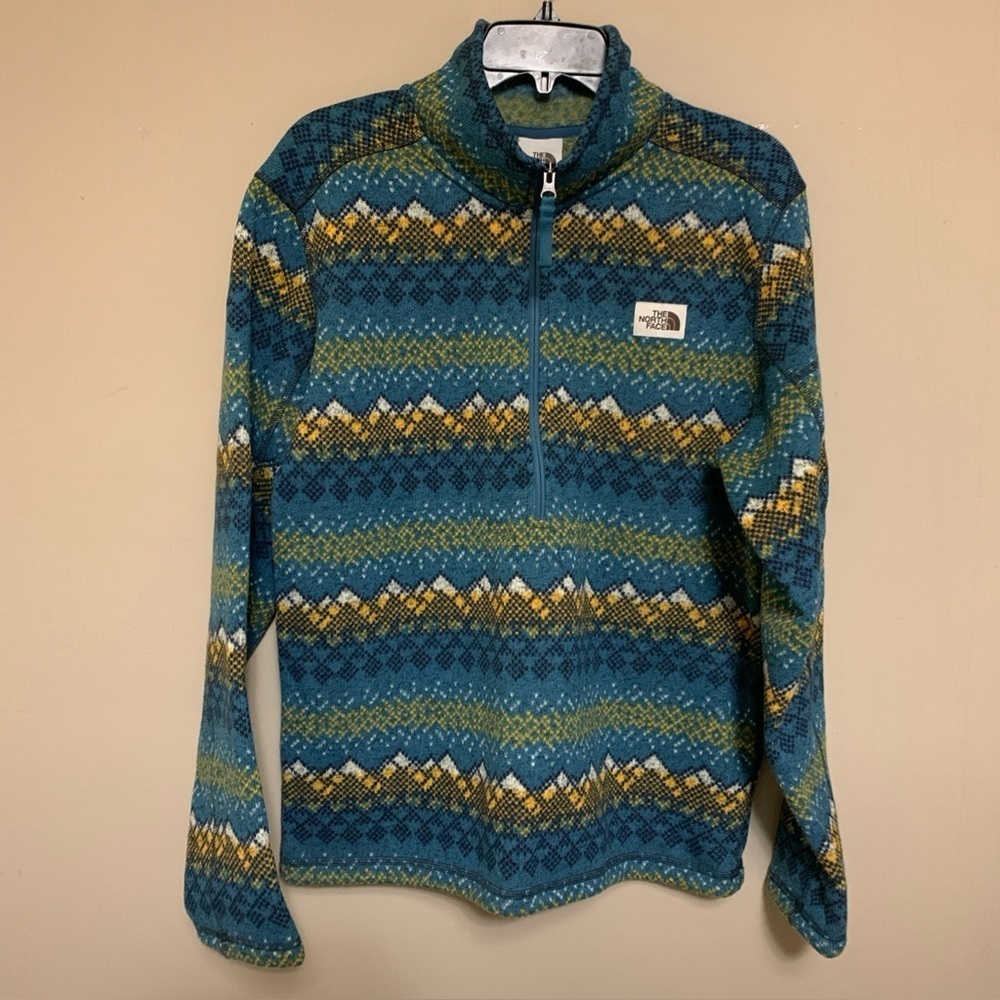 The North Face Men's 1/2 Zip Fair Isle Pullover Jacket SZ M Aztec Print - Picture 1 of 14